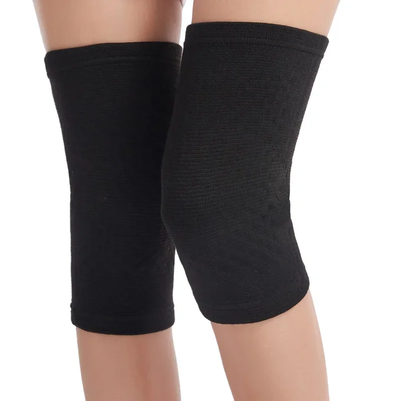 1 Paar Knieschoner Sport Bambuskohle Elastische Kniescheiben-Kompressionsstütze Knieschützer Beinwärmer Schmerzlinderung – Detail 6