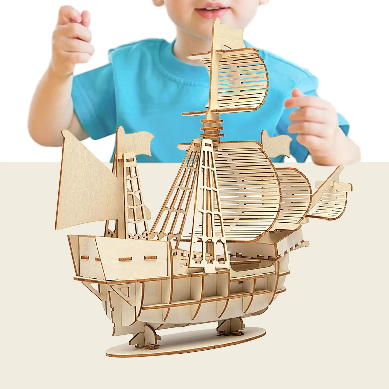 

Sailboat Model Hand Eye Coordination 3D Wooden Puzzle Toy Birthday Gifts