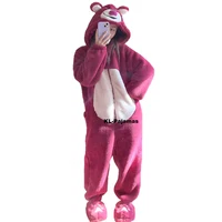 Women Onesie Animal Pajamas Winter Thicken Warm Flannel Bear Cosplay Halloween Costume Anime Sleepwear Plush One Piece Jumpsuits