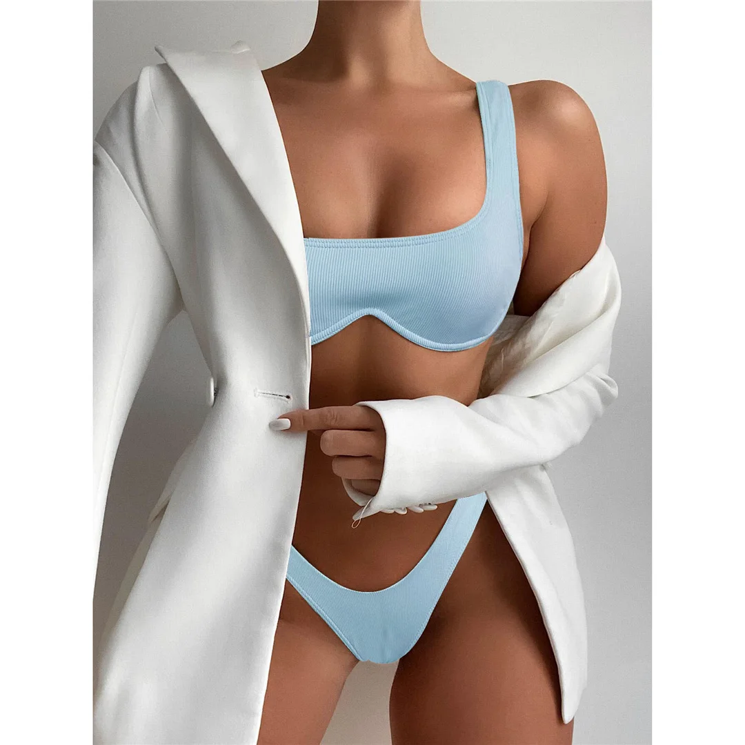 Sexy V-Bar-Bikini mit Bügel, Damen-Badeanzug, zweiteiliges Bikini-Set, brasilianischer Badeanzug, Badebekleidung für Damen, V2870 – Detail 17