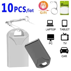 10Pcs USB Flash Drive 8GB Pendrive 128G Flash Memory Stick 32G Key USB Stick Metal Memorias USB Wholesale Flash U Disk Free LOGO