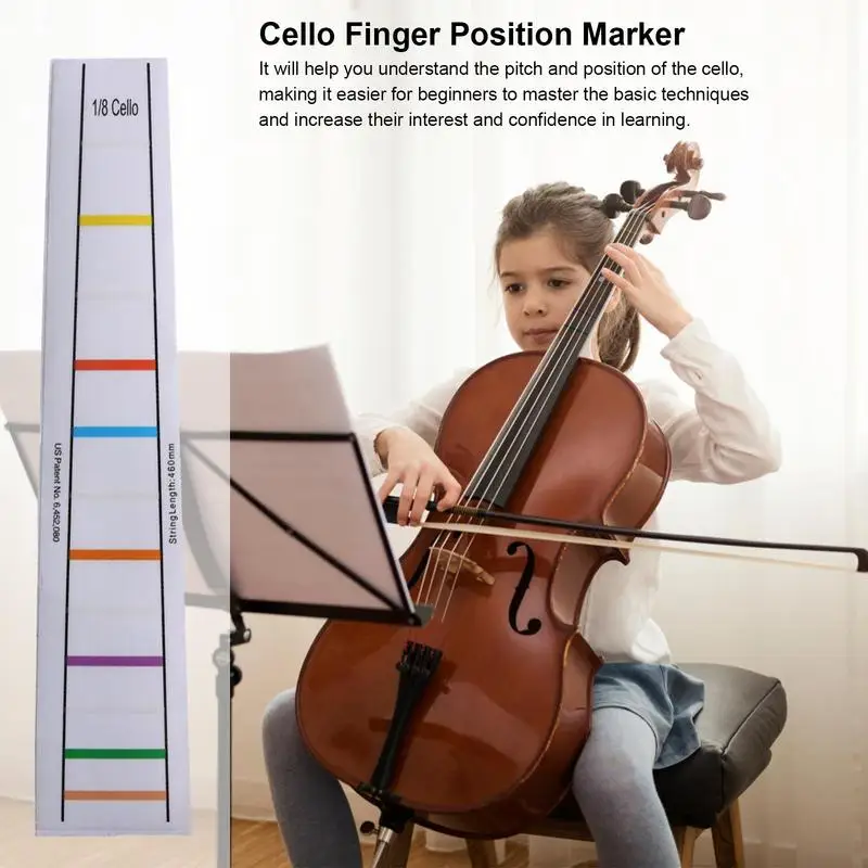 Professional Cello 4/4 Finger Position Marker Sticker Contrabass Electric Cello 1/2 1/4 3/4 1/8 Exercise Fingering Stickers