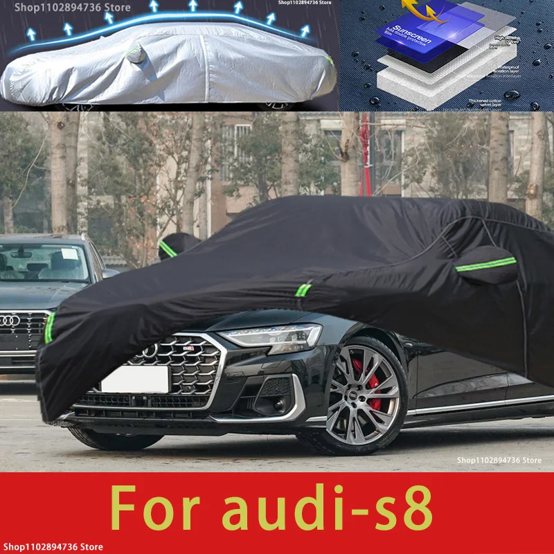 

For audi s8 fit Outdoor Protection Full Car Covers Snow Cover Sunshade Waterproof Dustproof Exterior black car cover