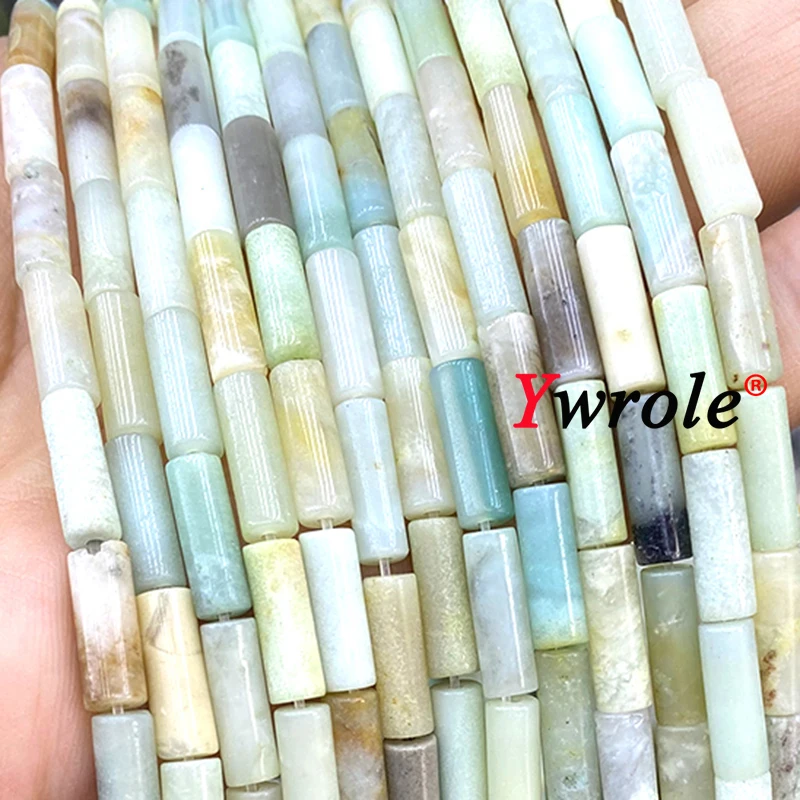 New Cylinder Shape Natural Stone 4x13mm Colorful Amazonite Loose Spacer Beads for Jewelry Making Diy Bracelet Accessories