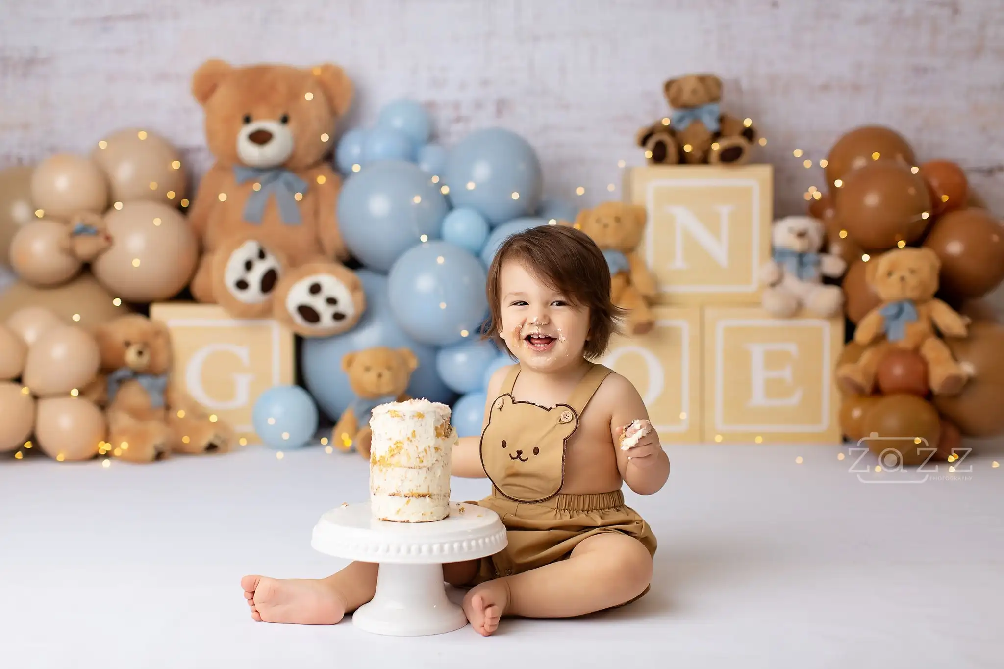 Cute Bear Balloons Backdrops Kids Baby Photography Props Child Adult Photocall Decors Birthday Cake Smash Backgrounds