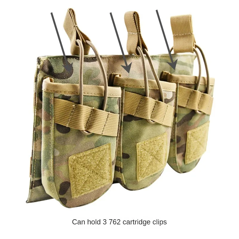 Nylon Triple Mag Pouch Open-Top Rifle Mag Pouches and Pistol Magazine Pouches for AK 762 mags Airsoft Gear