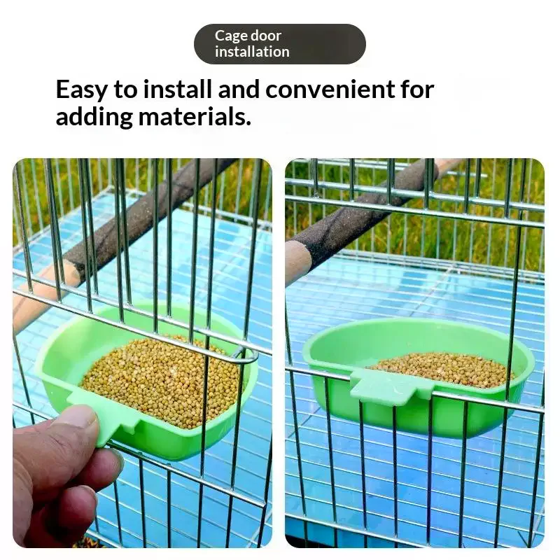 Parrot Bird Feed Box Feeder Drinker Birds Water Hanging Bowl Box Pet Plastic Food Container Dispenser Home Garden Bird Supplies