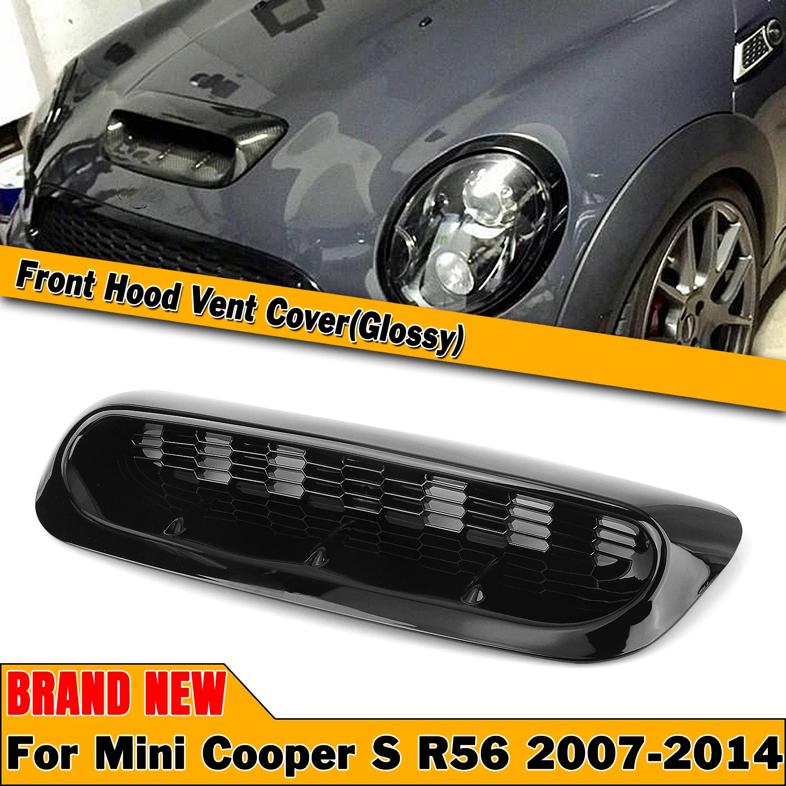 Front Air Hood Vent Scoop Engine Bonnet Cover With Grid For Mini Cooper S R56 R55 R57 R58 R59 2007-2014