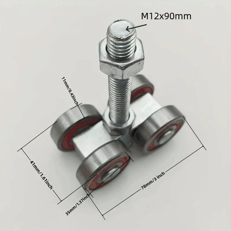 1pcs Box Rail Hnager Double Wheel Rail Hanging Trolley Hanger roller for Sliding Barn Door 4 Wheel Hoist Trolley with Rollers