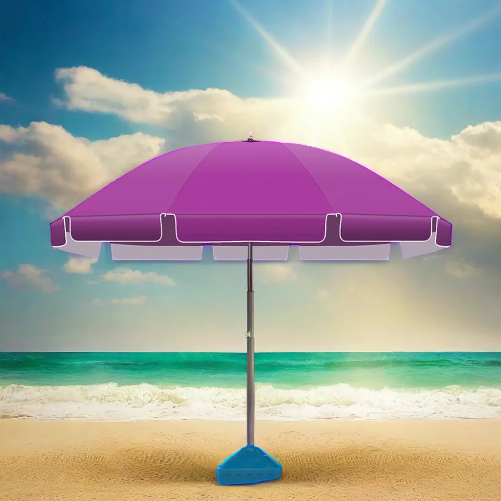 Manufacturer Wholesale Promotion Portable 2m Hand Painted Rainbow Colorful Extra Large Beach Umbrella Parasol And Chair/