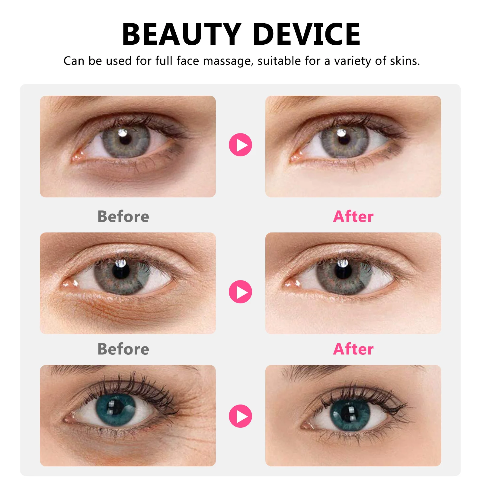 1pc rolo de pele dos olhos ferramenta de massagem facial leve portátil para cuidados faciais melhora a circulação sanguínea adequado para essência