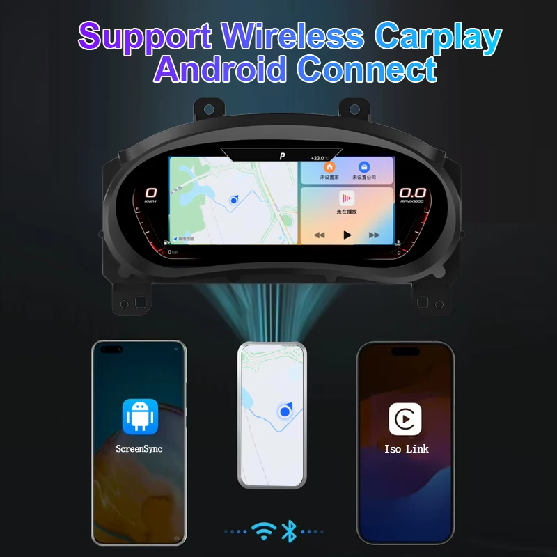 لسيارة شيفروليه ماليبو 8 2009-2014 مقاس 12.3 بوصة عداد السرعة الرقمي Lcd أداة العنقودية مع ترقية لوحة قيادة السيارة وصلة الهاتف