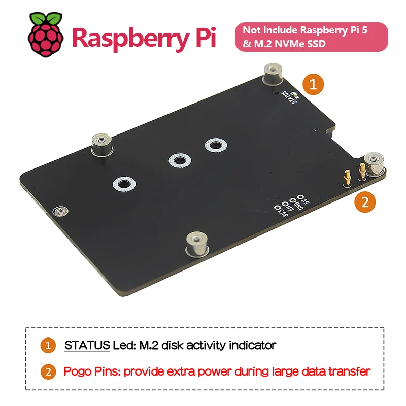 Imagem -03 - Geekworm Key Bottom para Raspberry pi X1002 Pcie M.2 Nvme Ssd 2280 m