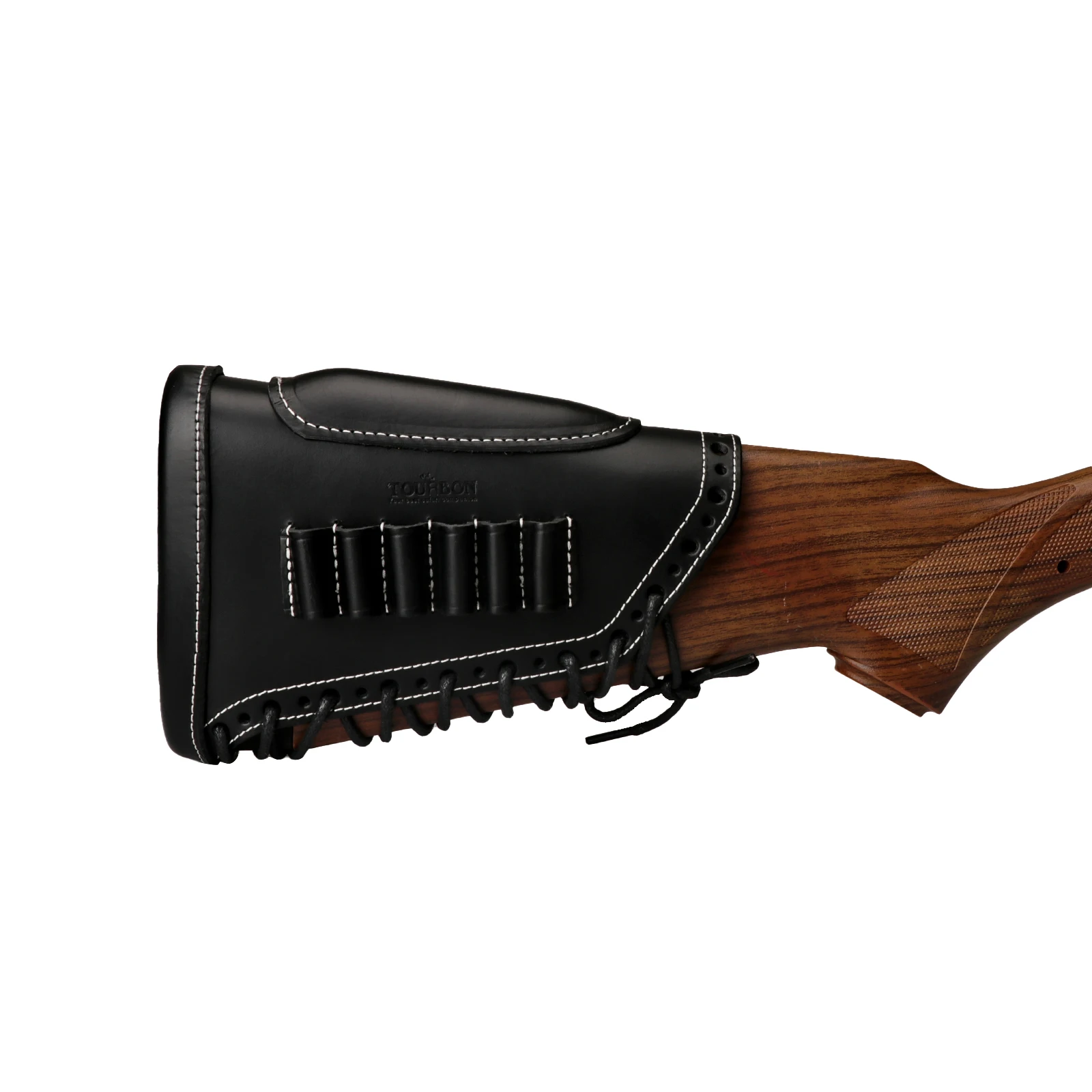 

Tourbon Hunting Leather Gun Buttstock Cover Recoil Pad Rifle Cheek Rest Riser with Cartridges Holder Adjustable Shooting