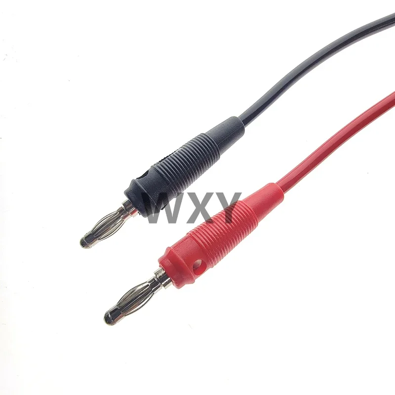 1pcs 4mm Banana Plug To Shrouded Alligator Clip Cable Leads 1M Soft Silicone Wire for Testing Probe