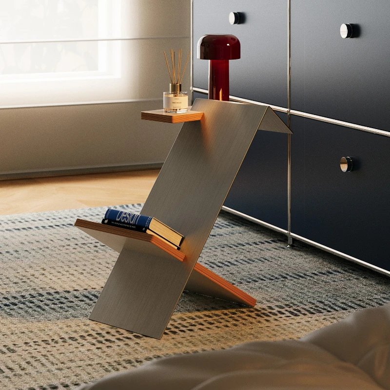 

Side few living room sofa side few household coffee table rack stainless steel corner few designer