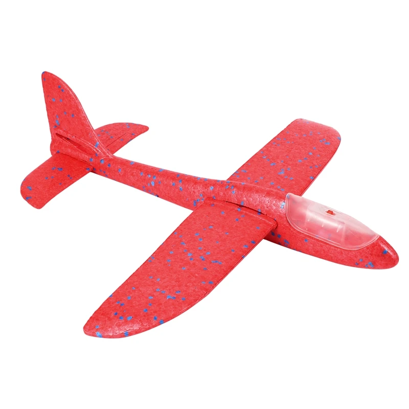 48Cm Hand Throw Lighting Up Flying Glider Plane Glow In The Dark Toys Foam Airplane Model Led Flash Games Toys For Children