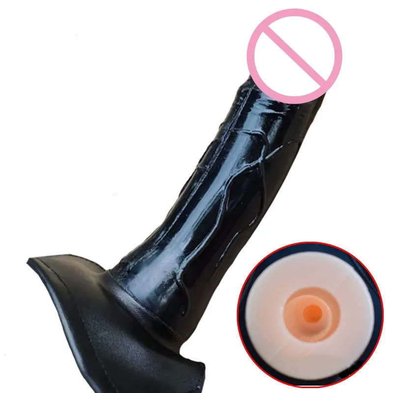 Wearable Penis Panties with Hollow Penis Dildos Thickened Enlarged Penis Sleeve Wear Leather Pants Adult Sex Toy