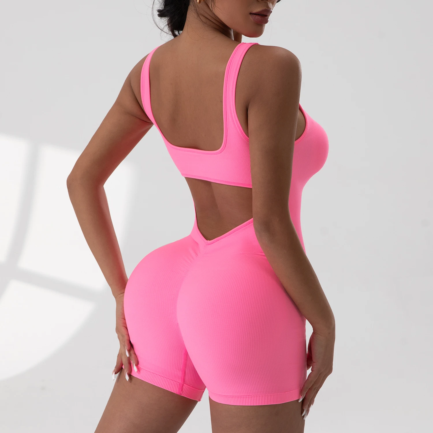 المرأة الصلبة مثير أكمام اليوغا رياضة السروال القصير قطعة واحدة السراويل تانك القمم ملابس الشارع الشهير ملابس رياضية ارتداءها بذلة الموضة #6