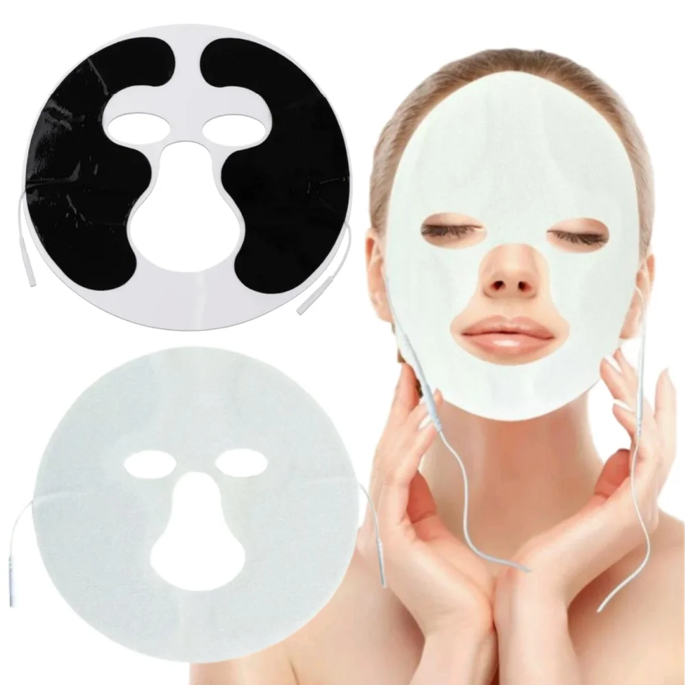 1pc 얼굴 피부 마스크 TENS EMS 전기 얼굴 마사지 기계 침술 관리 도구에 대 한 부직포 자기 접착 전극 패드