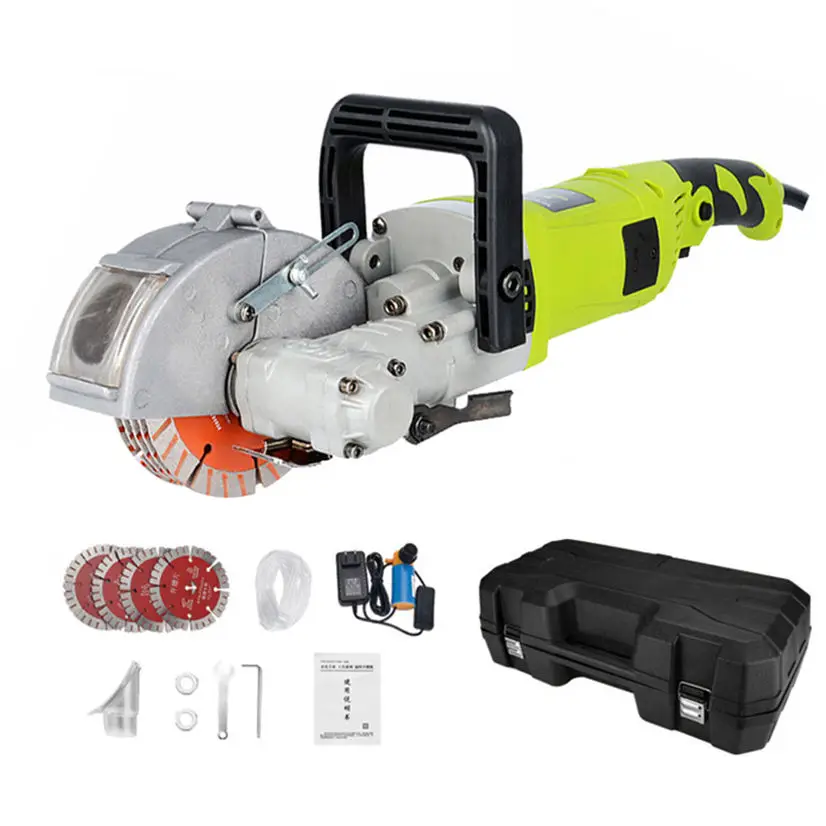 115 Construction Concrete Wall Groover 220V Slotting Machine 4000W Cement Wall Chaser Cutter 5 Saw Blades