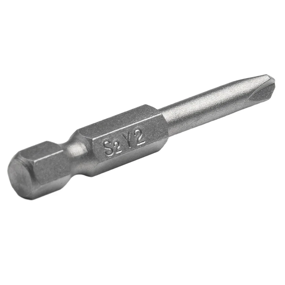 4 buah 50mm Y1 Y2 kepala batang obeng segi enam magnetik tri-wing obeng Bar Bits untuk bor obeng listrik Manual alat listrik