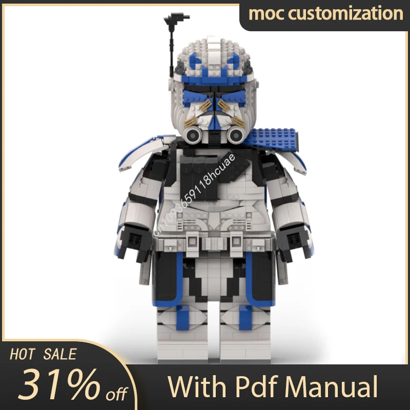 

2664pcs Moc Star Battle Captain Rex Phase 2 Megafigure Model Building Blocks Bricks Diy Creative Assembly Toys Kid Holiday Gift