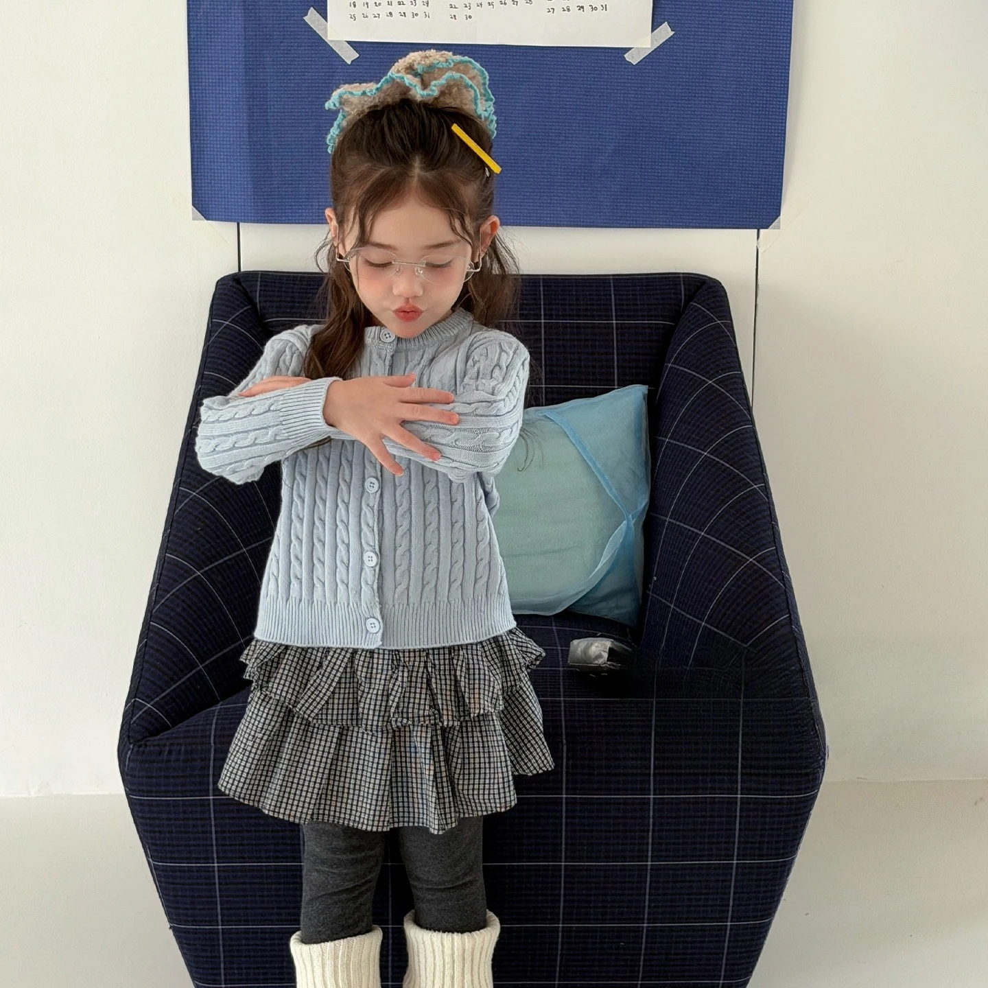 2026 Girls Korean Plaid Diaper Cover Cotton Polka Dot Leggings 2026 Fall Korean Slim Stylish Pants Autumn