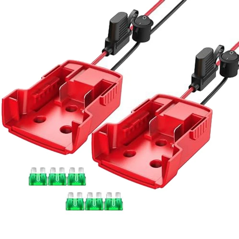 2 Packs Power Wheels Adapter For Milwaukee M18 Battery Adapter Power Wheels Battery Converter Kit With Fuse Durable