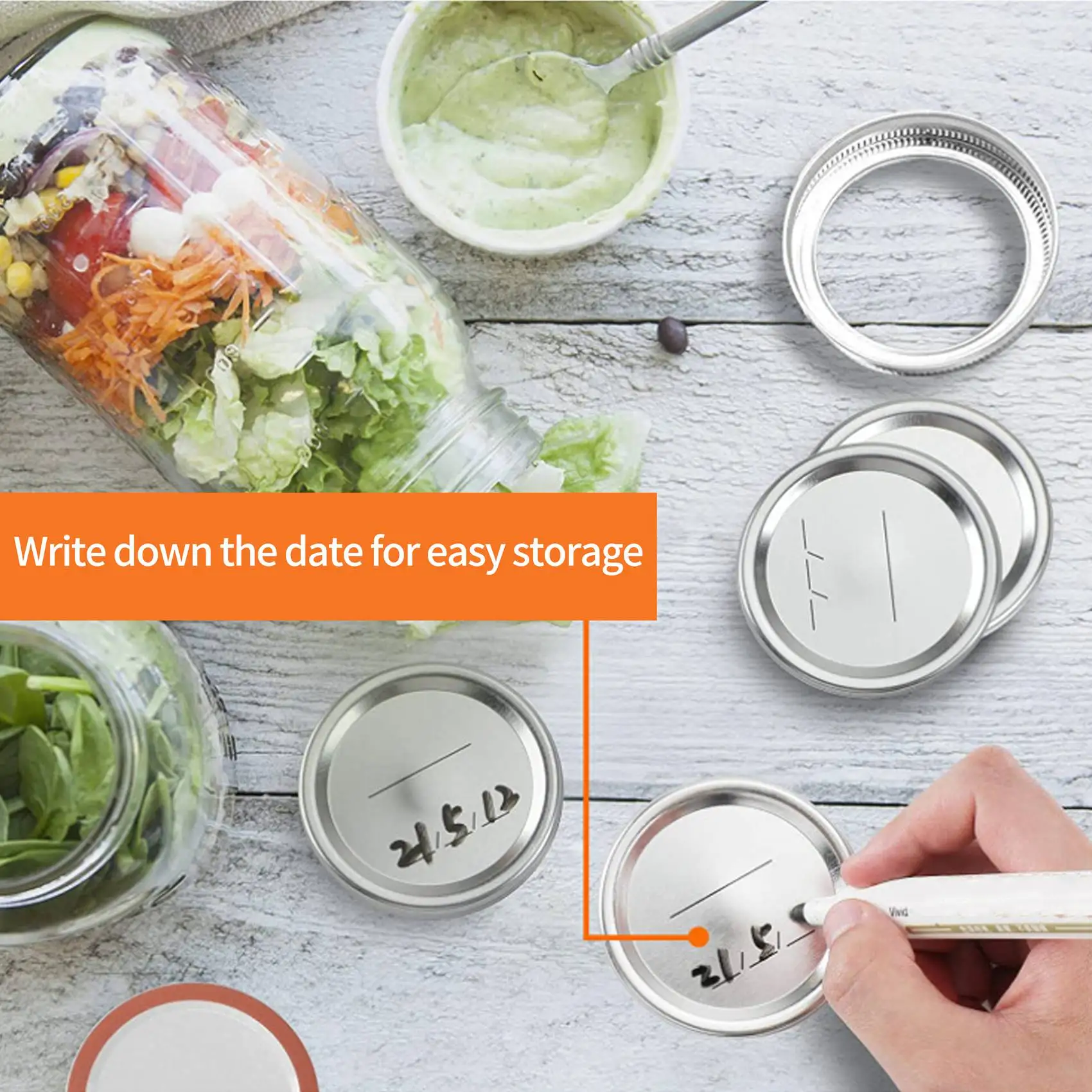 

Split-Type Lids 80Pcs Wide Mouth Canning LidsJar Canning Lids for BallSplit-Type Lids Leak Proof 86mm Jar Lids for Canning