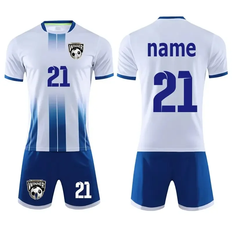 Soccer Jersey Set for Men Kids Soccer Tracksuit Jersey Kit Quick Drying Breathable Man Children Team Training Football Uniform