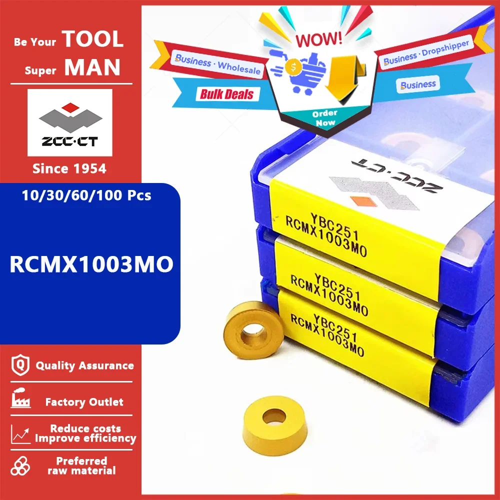 

ZCC CT Business RCMX1003MO YBC251 Твердосплавная вставка RCMX 1003 MO YBC251 Инструменты с ЧПУ Токарный станок с ЧПУ