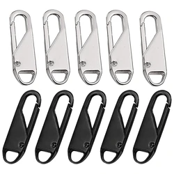 Metal Tabs Substituição Zipper, Fit para Roupas, Bagagem, Mala, Mochila, Artesanato DIY, 10 Pcs