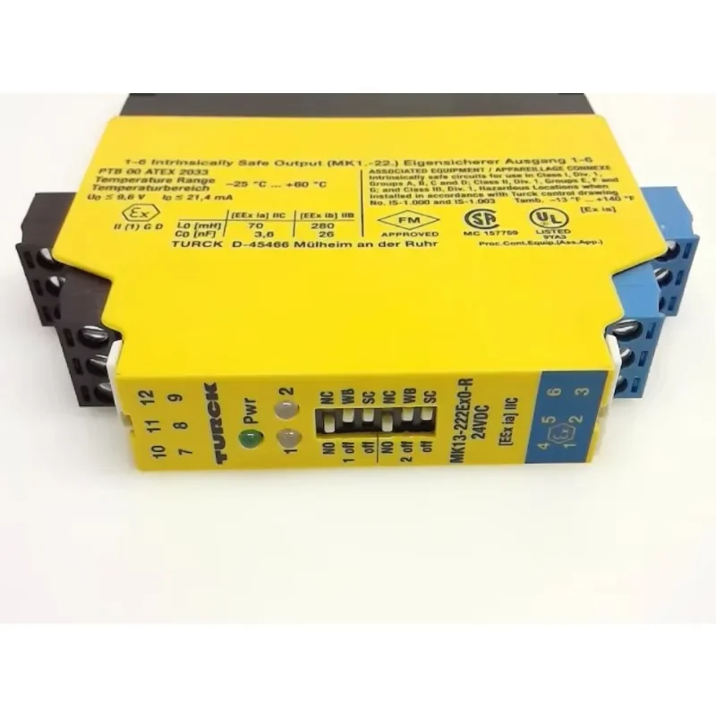Turck MK13-222EX0-R/24VDC Relè barriera intrinseca sicuro per l'isolamento del segnale industriale pericoloso