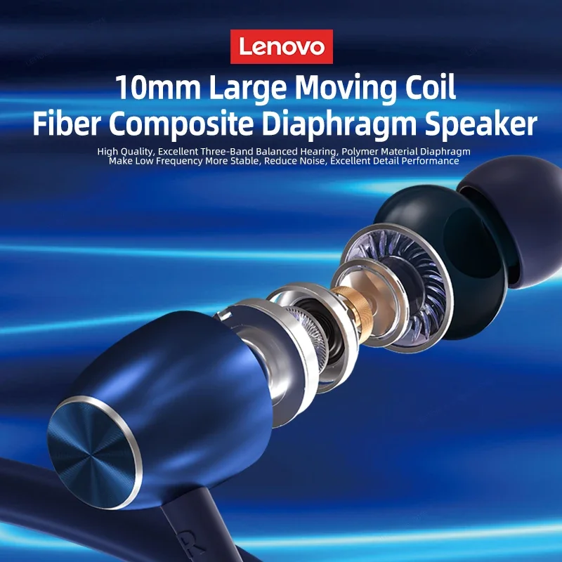 Lenovo Original HE05X Bluetooth-Kopfhörer, wasserdichte Ohrstöpsel, Sportkopfhörer, HiFi-Sound, magnetisches Nackenbügel-Headset mit Mikrofon