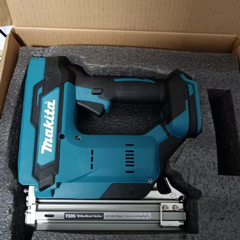

Makita Lithium ion Nail Gun: 18V, 6.0Ah battery, 100 nail capacity, wireless, perfect for DIY woodworking projects