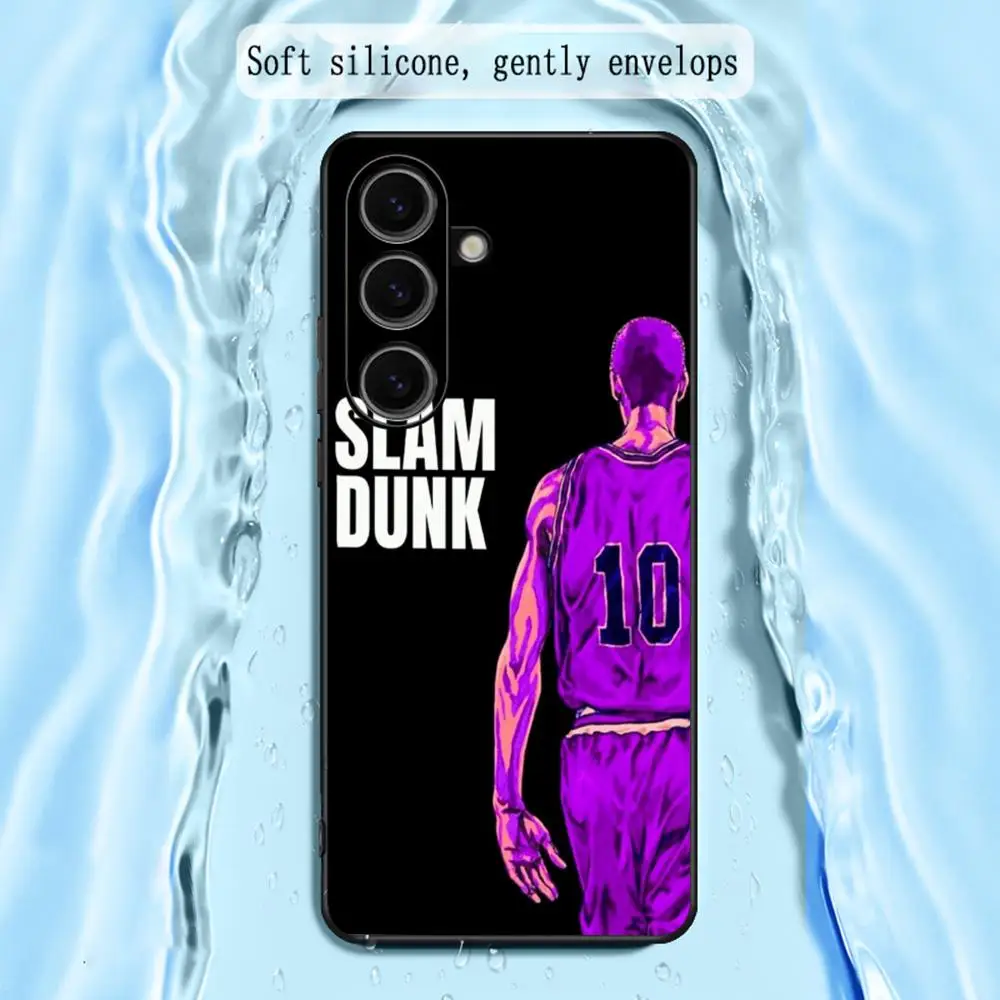 Classic Anime Slam Dunk Phone Case For Samsung Galaxy S25 S24 S23 S22 S21 S20 Plus Ultra Note20 Soft Black