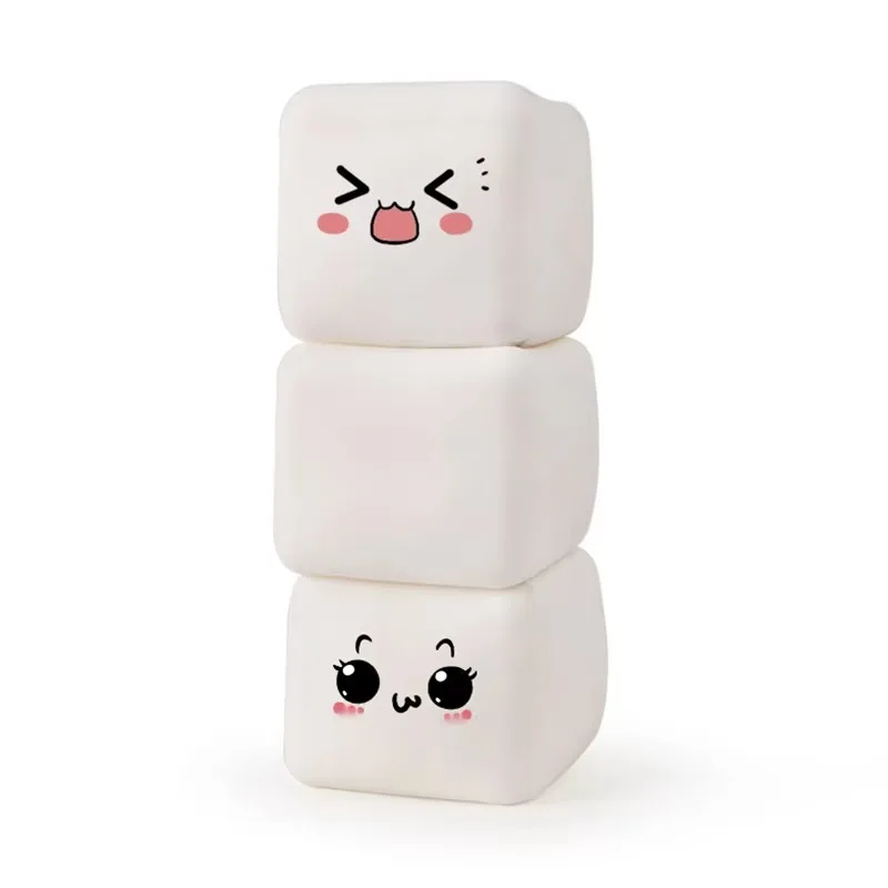 Divertido juguete suave y blando de tofu, pelota para apretar para aliviar el estrés para niños y adultos, juguetes sensoriales para autismo, ansiedad y relajación