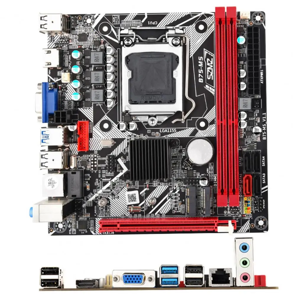 Imagem -04 - Placa-mãe de Computador com Soquete Alto Desempenho Memória Ddr3 Compatível com Hdmi Vga para pc Lga 1155 B75-ms