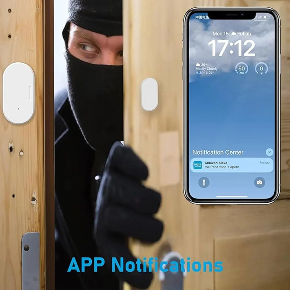 Zigbee-Sensor Inteligente de Porta e Janela, Detector de Abrir e Fechar, Compatível com Alexa, Google Home, Zigbee2mqtt, APP Ewelink