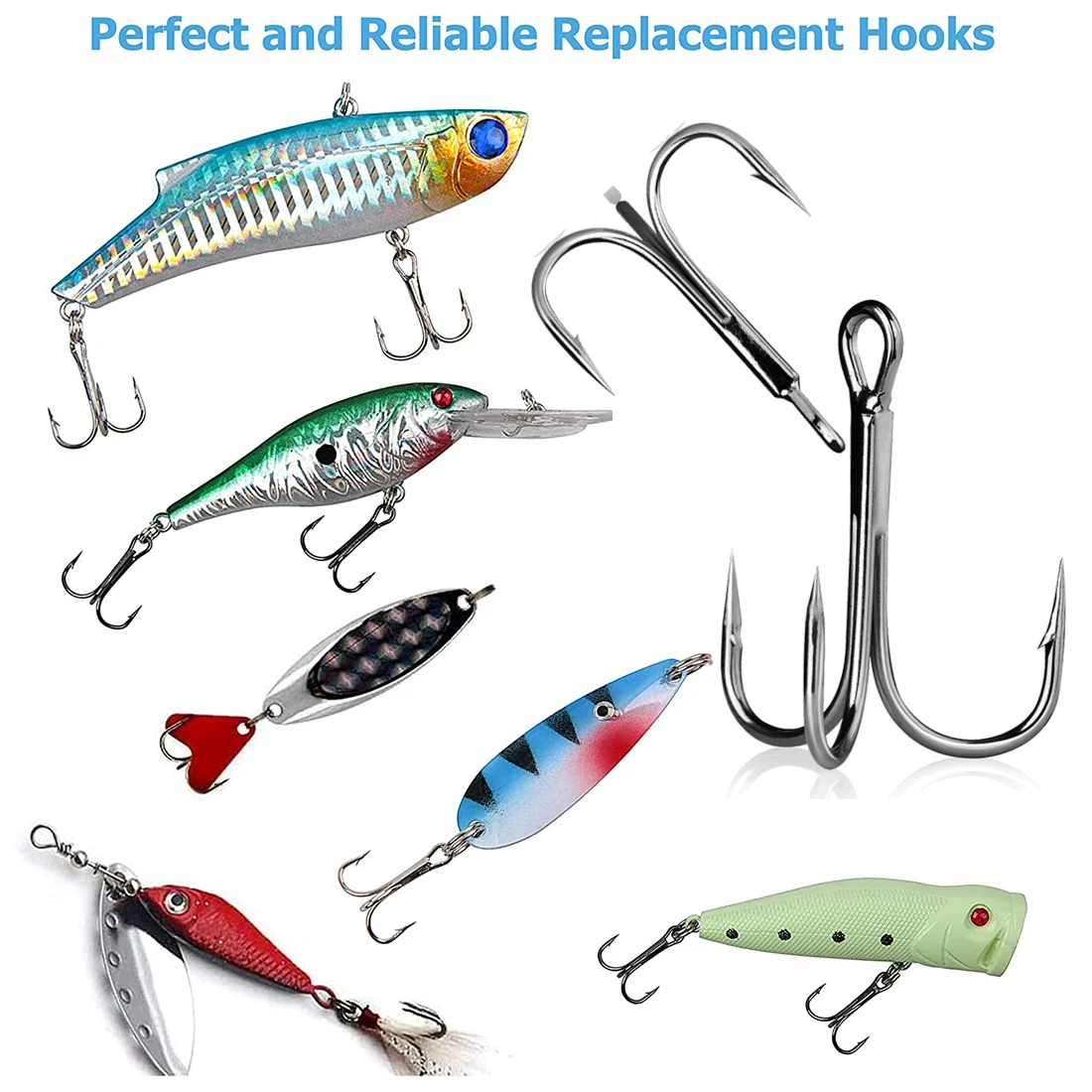 Hameçons triples de pêche, hameçons de pêche en mer, leurres durs, eau douce, eau salée, accessoires de pêche, 25-50 pièces