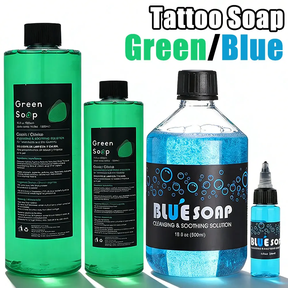 

Tattoo Blue Soap Tattoo Cleaning Soothing Green Soap Aftercare Solution Liquid Avoiding Skin Irritation Tattoo Accessories