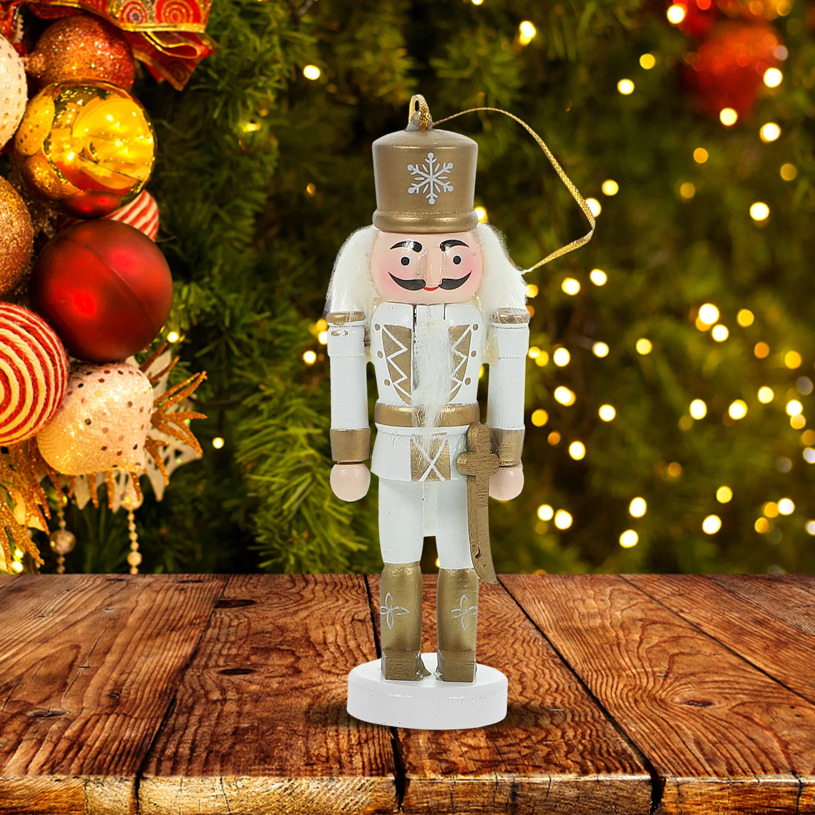 

5Pcs Wooden Nutcracker Pendant Hanging Christmas Ornament Craft for Xmas Tree Decor Home Office Festival Gift Nutcracker Pendant