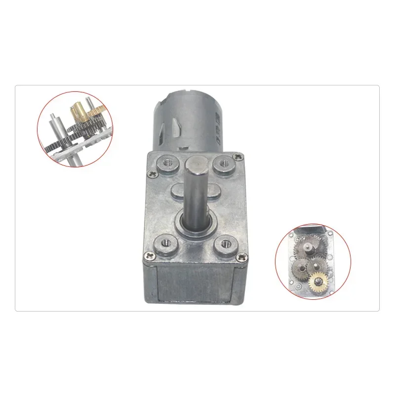 NEW Worm Gear Motor DC JGY370 6V 12V 24V 8MM D7 Shaft Gearbox Reducer Customized Self Lock Reverse Gearbox Length 25MM Low Speed