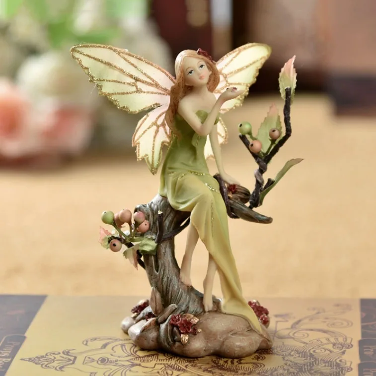 

Nordic Cute Forest Angel Elf Girls Resin Adornments Home Children's Room Sculpture Crafts Car Store Office Furnishing Decoration