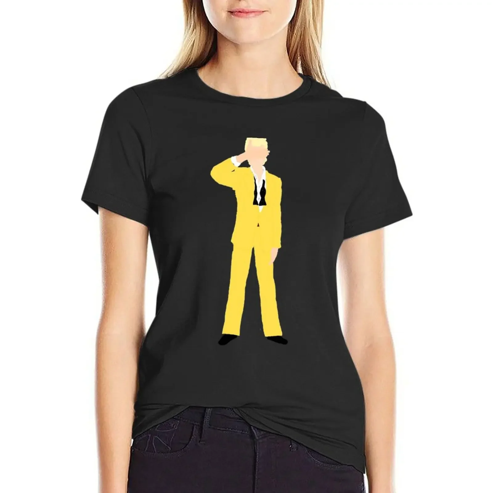 

Let's Dance Bowie Yellow Suit T-Shirt plus sizes new edition animal print summer clothes tshirts woman