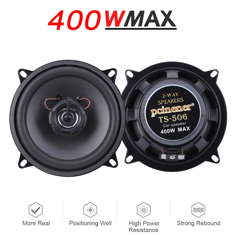 

5 Inch 400W Car HiFi Coaxial Sound Speaker 2-Way Vehicle Door Audio Stereo Subwoofer Full Range Frequency Automotive Speakers