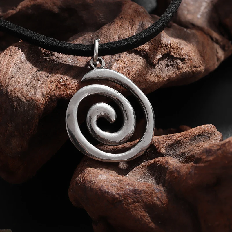 New Vintage Handmade Leather Rope Swirl Pendant Necklace Men's and Women's Fashion and Beautiful Jewelry Wholesale