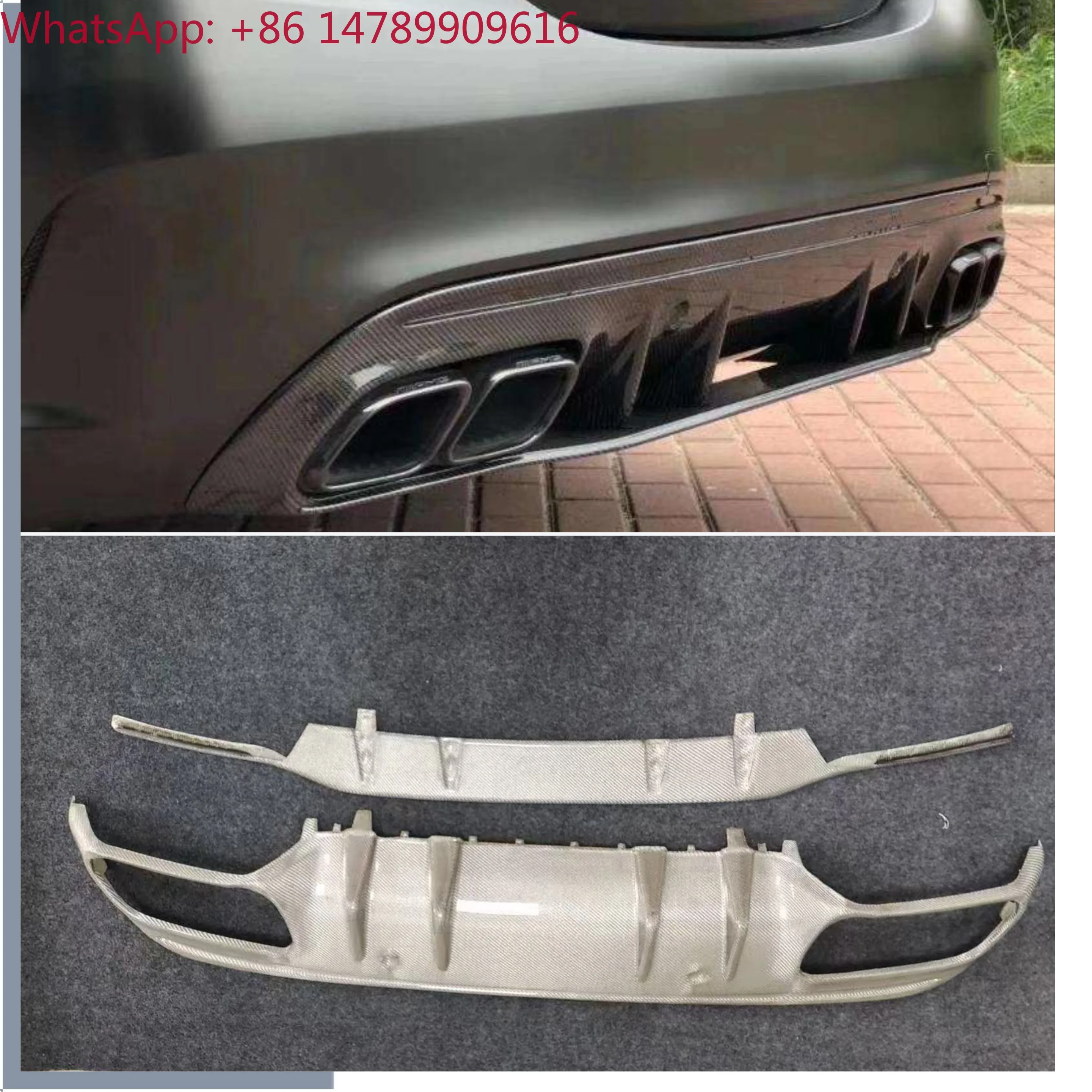 

Retrofitting Auto PartsSilver Color Carbon Fiber Rear Bumper Diffuser Lips For 2019 C Class W205 C63Custom Body Kit