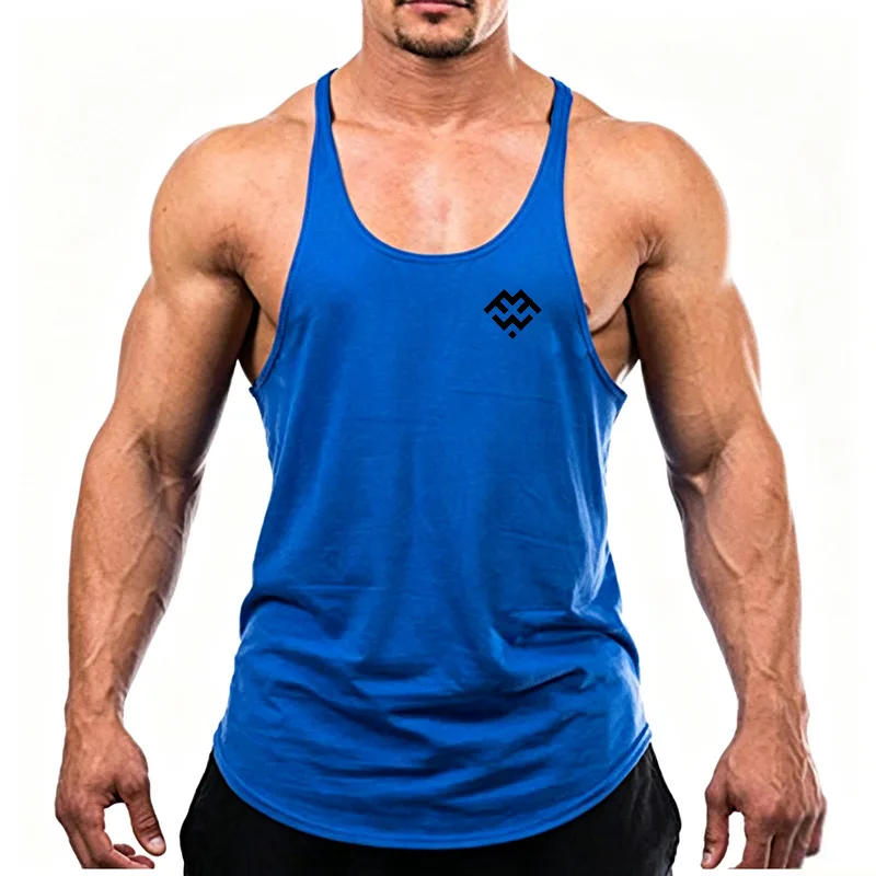 Men's Outdoor Quick Dry Running Vests Racerback Sleeveless Workout Tank Top Breathable Gym Shirt For Fitness Training Summer